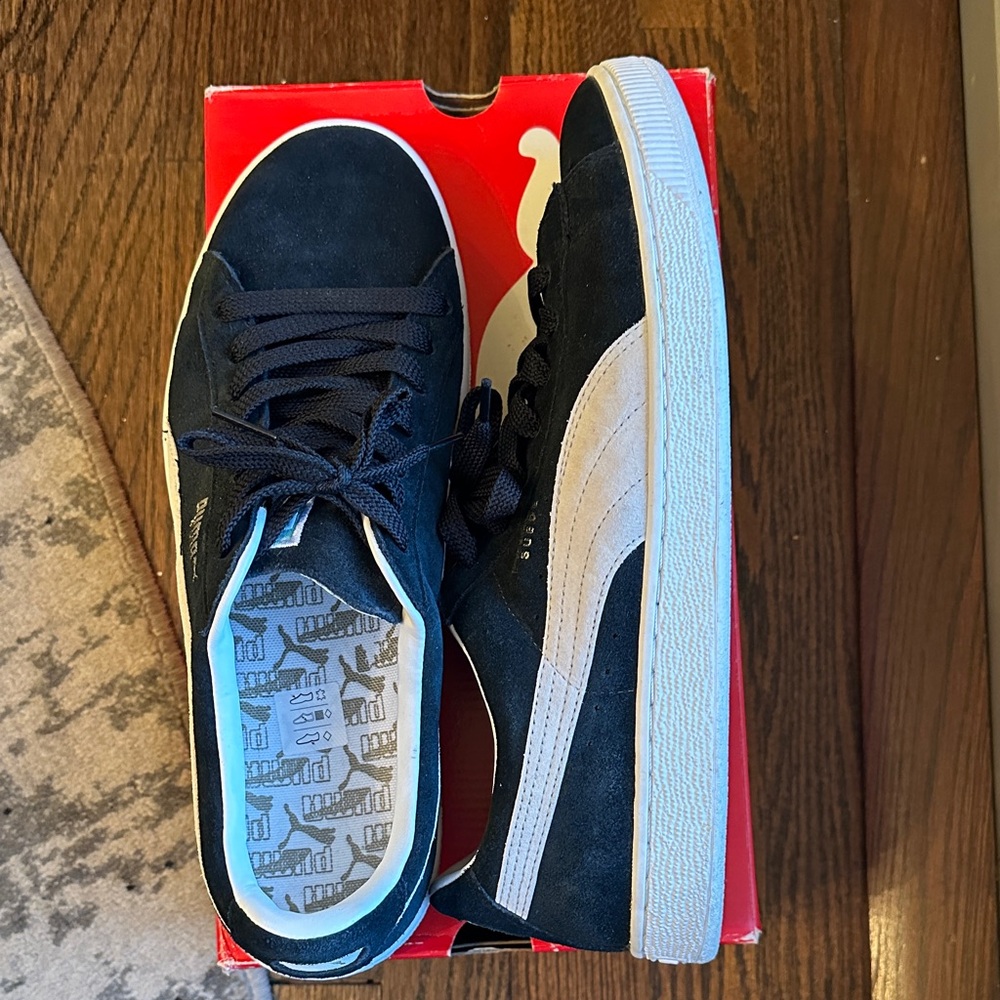 Puma Suede Black and White Sneakers